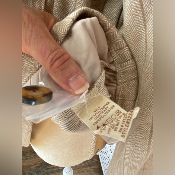 NWT Hem & Thread Chevron Pin Stripe Zip Up Short Jacket Top Multiple Pockets - Picture 6 of 14